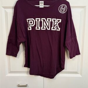 Victoria’s Secret PINK Three-Quarter Sleeve Violet T-Shirt - Size S